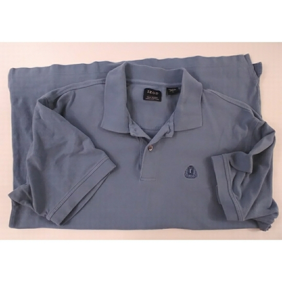 Izod Silk Wash men's 100% cotton blue polo shirt - Picture 5 of 11